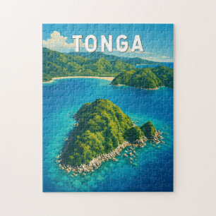 Quebra-cabeça Ilustração de viagem de Tonga Arte Vintage