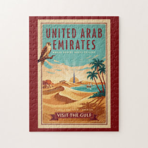 Quebra-cabeça Ilustração de viagem do deserto de Dubai dos Emira