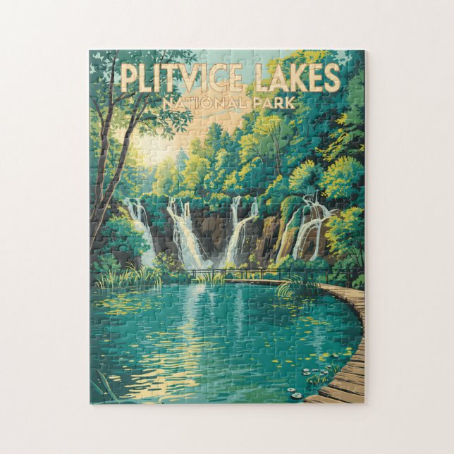 Quebra-cabeça Ilustração de Viagem do Parque Nacional dos Lagos  (Vertical)
