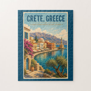 Quebra-cabeça Ilustração de viagem vintage Creta Grécia