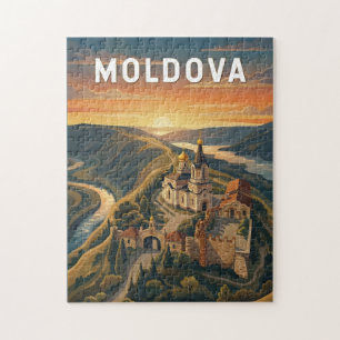 Quebra-cabeça Ilustração de viagem vintage da Moldávia