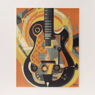 Quebra-cabeça Ilustração de Violão Retroativo