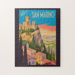 Quebra-cabeça Ilustração do Castelo de São Marinho Viagem Arte V