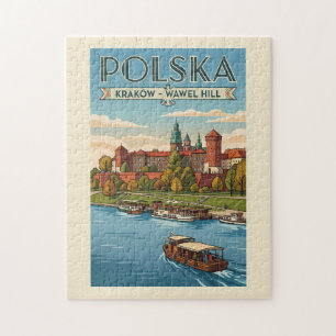 Quebra-cabeça Ilustração do Castelo Real de Wawel na Polônia Art