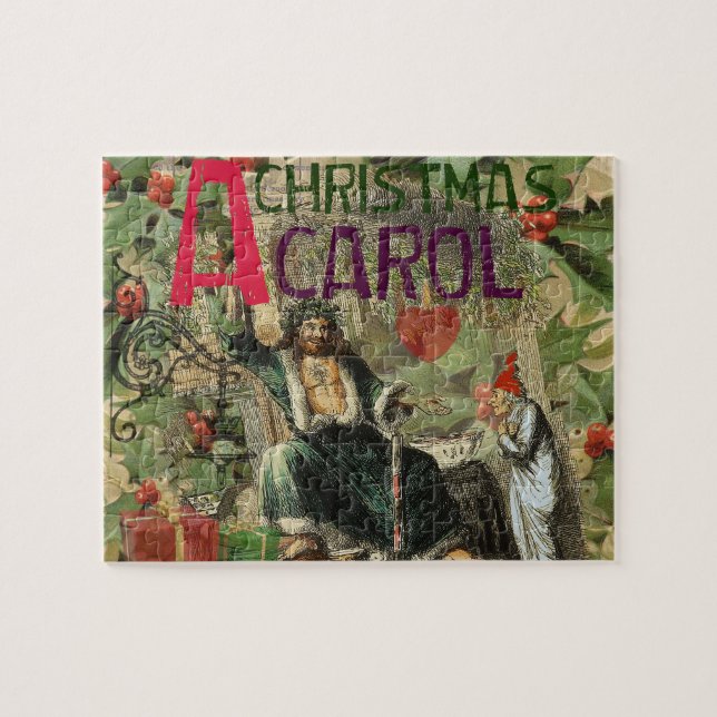 Quebra-cabeça Ilustração do Espírito do Natal Presente Scrooge (Horizontal)