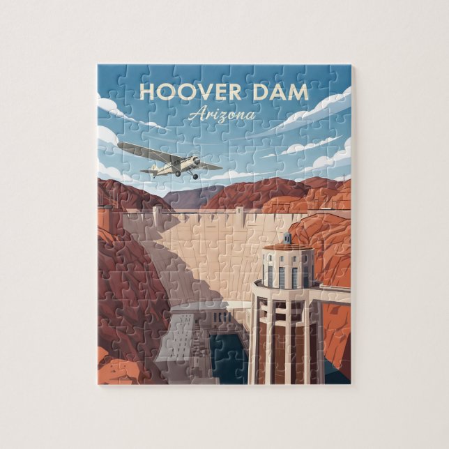 Quebra-cabeça Ilustração do estilo de safra da barragem (Vertical)