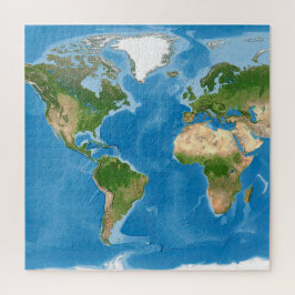 Quebra-cabeça Ilustração do Mapa Topográfico Mundial da Terra