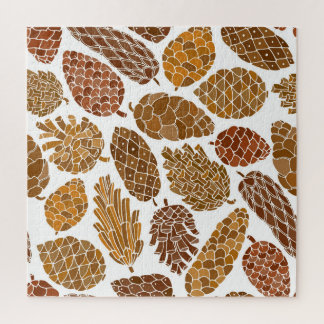 Quebra-cabeça Ilustração do padrão de pinhas.