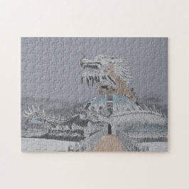 Quebra-cabeça Ilustração do Parque Água Abandonado do Lago Thuy