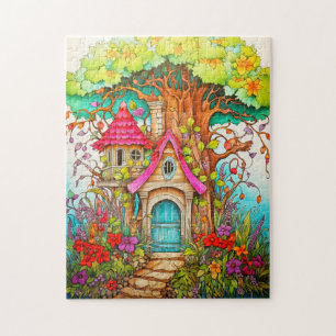 Quebra-cabeça Ilustração do Parque de Cogumelos Magicais Criativ