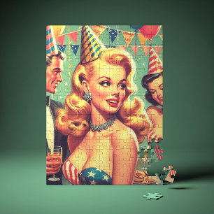 Quebra-cabeça Ilustração do Partido Vintage 1950