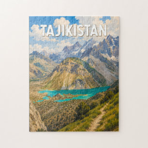 Quebra-cabeça Ilustração do Tajiquistão Viagem Arte Vintage
