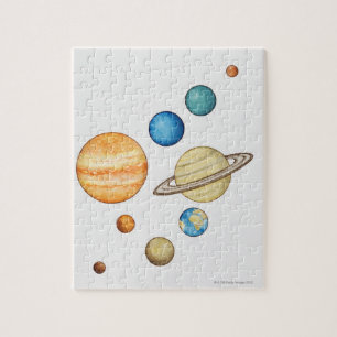Quebra-cabeça Ilustração dos planetas do sistema solar