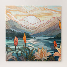 Ilustração natural de 20" x 20", 676 peças