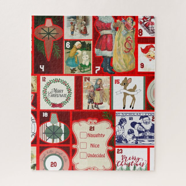 Quebra-cabeça Ilustração Quadrada do Bloco de Natal Adventício A (Vertical)