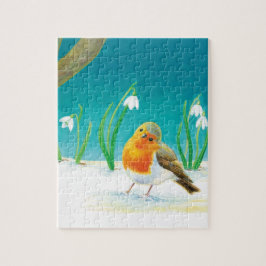 Quebra-cabeça Ilustração Red Robin Bird