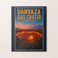Ilustração Retro da Cratera de Gás de Darvaza Turc