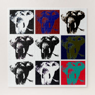 Quebra-cabeça Ilustração Retroativa de Elefante de Arte Pop