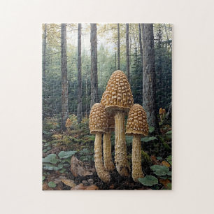 Quebra-cabeça Ilustração Rustic Morel Mushroom