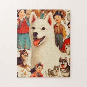 Quebra-cabeça Ilustração Vintage Coreano Jindo