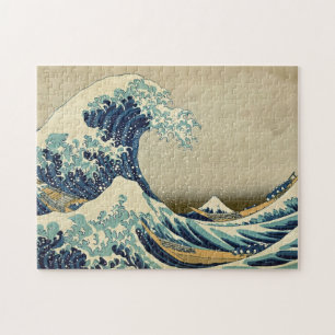 Quebra-cabeça Ilustração Vintage de Kanagawa Wave excelente Japo