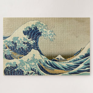 Quebra-cabeça Ilustração Vintage de Kanagawa Wave excelente Japo