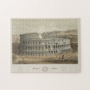 Quebra-cabeça Ilustração Vintage do Coliseu Romano (1872)