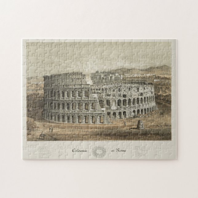 Quebra-cabeça Ilustração Vintage do Coliseu Romano (1872) (Horizontal)