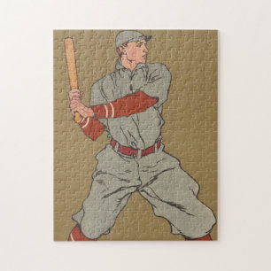 Quebra-cabeça Ilustração Vintage do Jogador de Beisebol (1908)