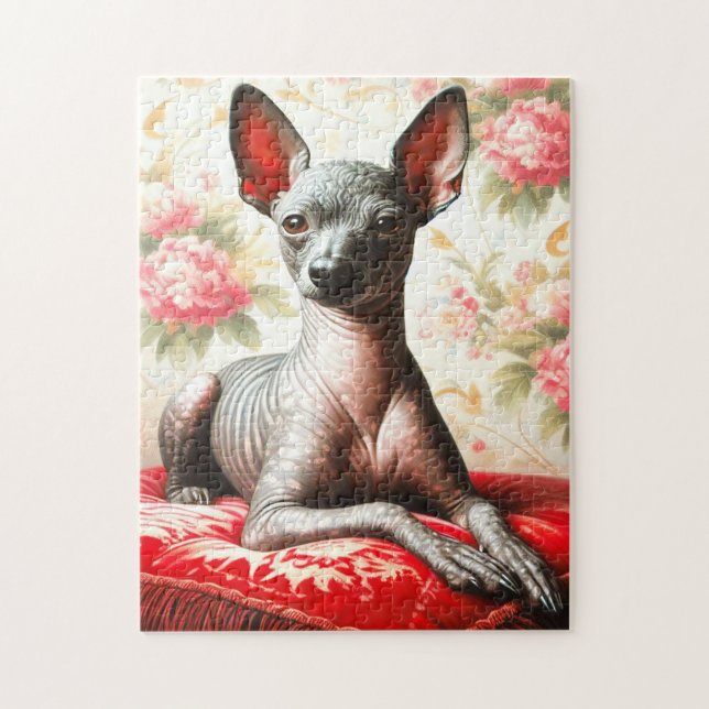 Quebra-cabeça Ilustração Vintage Xoloitzcuintle (Vertical)