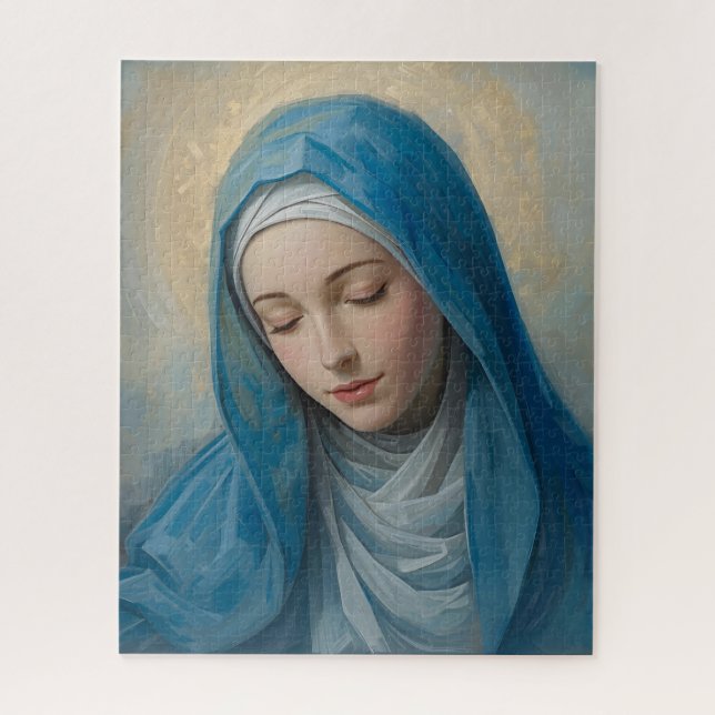 Quebra-cabeça Imagem Azul da Virgem Maria (Vertical)