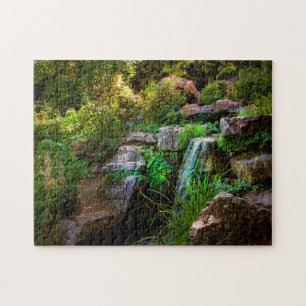 Quebra-cabeça Imagem cêntrica em cascata nos Jardins Rock Japon