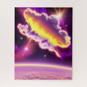 Quebra-cabeça Imagem Cósmica da Nebulosa Roxa e Amarela