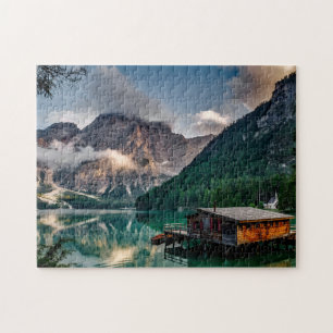 Quebra-cabeça Imagem de Paisagem do Lago de Montanhas Italianas