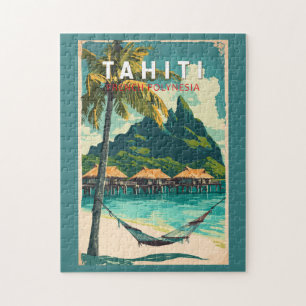 Quebra-cabeça Imagem de Tahiti Viagem Art Vintage