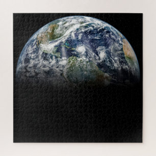 Quebra-cabeça Imagem Mosaica Do Planeta Terra Com 3 Furacões