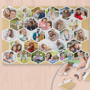 Quebra-cabeça Imagem Personalizada de Colagem de Fotos em Honeyc