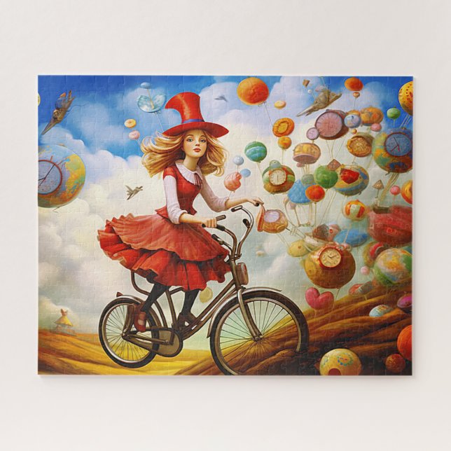 Quebra-cabeça Imaginação de fantasia colorida em bicicleta (Horizontal)