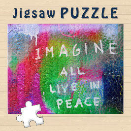 Quebra-cabeça Imaginem que todos vivem em Peace on Grafite Wall 