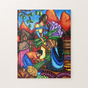 Quebra-cabeça Imigrantes fazendeiros coloridos Abstrato arte ori