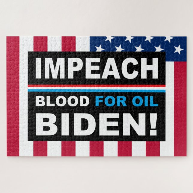Quebra-cabeça Impeach Blood para óleo Biden (Horizontal)