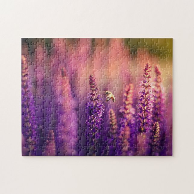 Quebra-cabeça impossível - Abelha na lavanda (Horizontal)