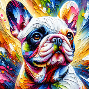 Quebra-cabeça Impressão Acrílica Branca de Bulldog Francês Col