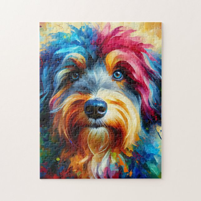 Quebra-cabeça Impressão Acrílica de Cachorro Aussiedoodle | Colo (Vertical)