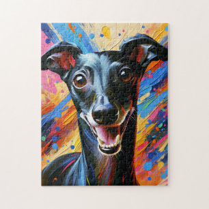 Quebra-cabeça Impressão Acrílica de Cachorro Galgo Italiano Pres