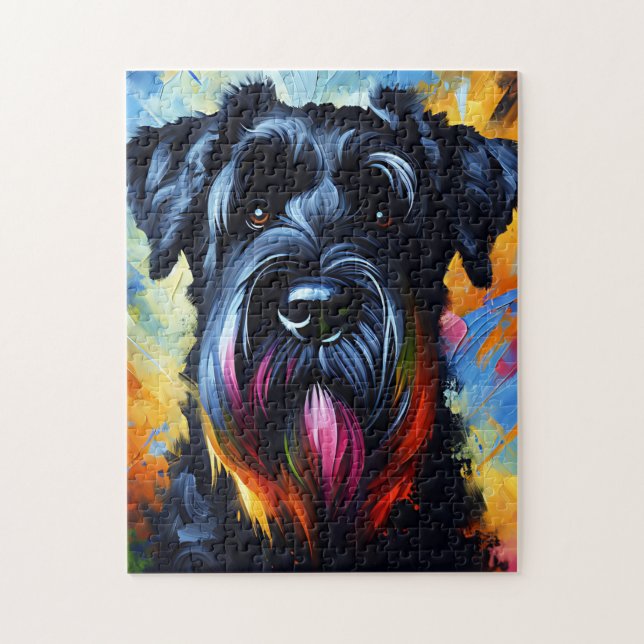 Quebra-cabeça Impressão Acrílica de Cachorro Giant Schnauzer | C (Vertical)