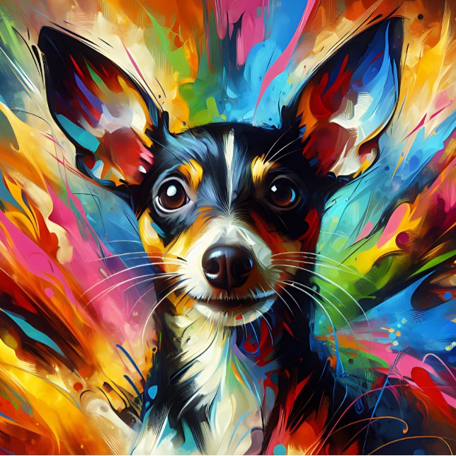 Quebra-cabeça Impressão Acrílica do Cão Rat Terrier | Colorida | (Criador carregado)