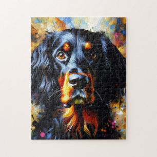 Quebra-cabeça Impressão Acrílica do Cão Setter Gordon Colorido