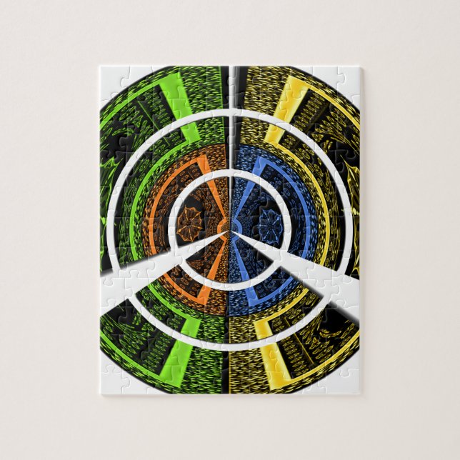 Quebra-cabeça Impressão Artística Radial Colorida (Vertical)