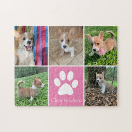 Quebra-cabeça Impressão Bonito Pet Paw Pet Collage de Foto Cão P